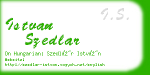 istvan szedlar business card